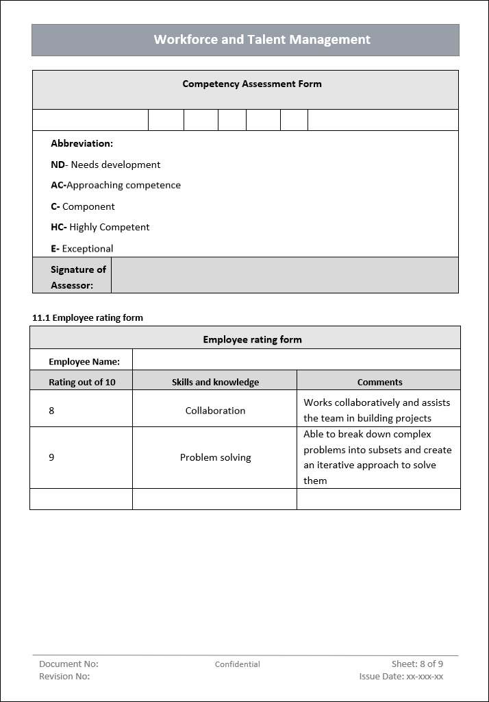 Workforce and Talent Management Word Template