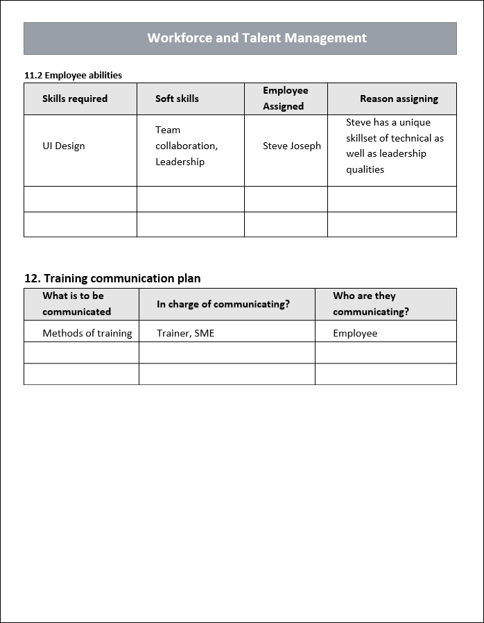 Workforce and Talent Management Communication Plan