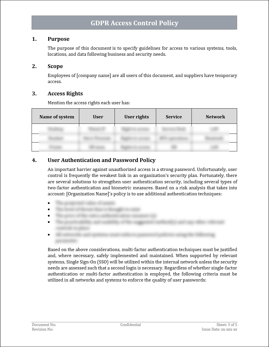 GDPR Access Control Policy Template
