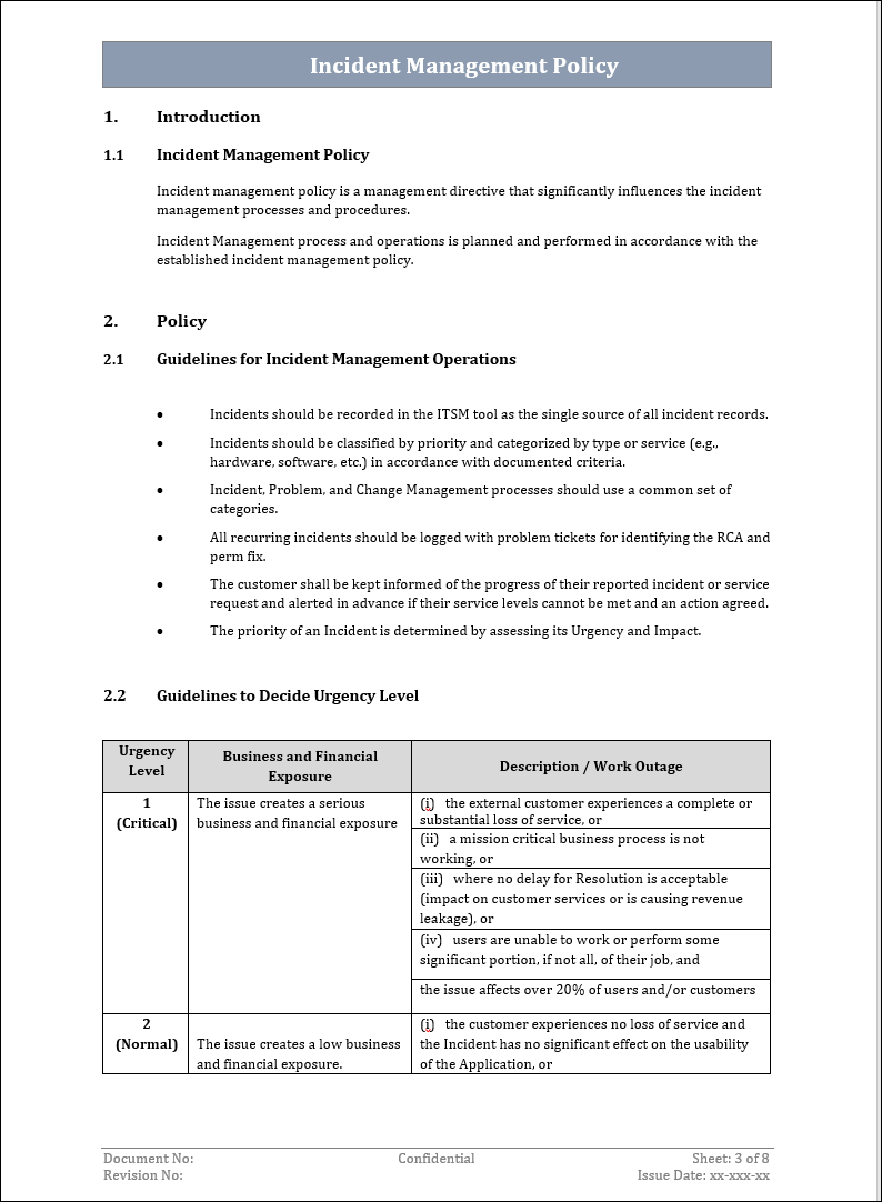 Incident Management Policy